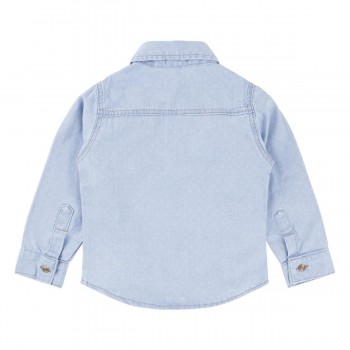 Camisa Jeans Manga Longa Maquinetada Menino 