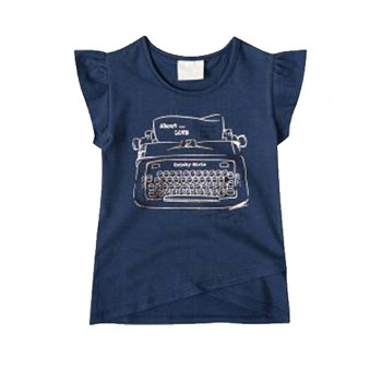Conjunto Infantil Manga Curta Azul Feminino Quimby