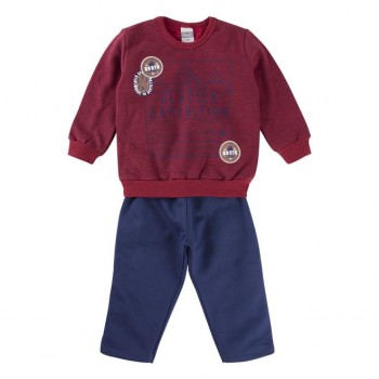 Conjunto Moleton Menino Blusa Estampa Glacier + Calça