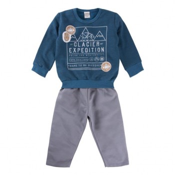 Conjunto Moleton Menino Blusa Estampa Glacier + Calça