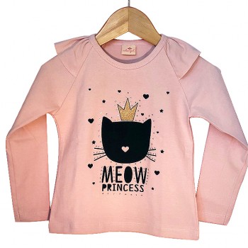 Blusa Manga Longa Meow Princess