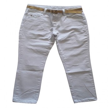 Calça Sarja + Cinto Metalizado