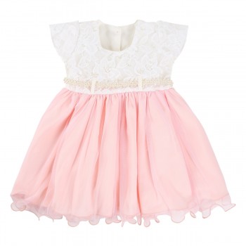 Vestido Wk Girls Com Bordado Floral E Pérola + Chapéu Menina