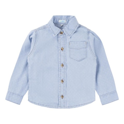 Camisa Jeans Manga Longa Maquinetada Menino 