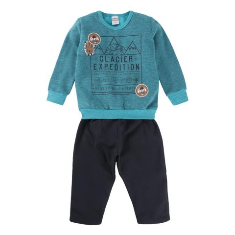 Conjunto Moleton Menino Blusa Estampa Glacier + Calça