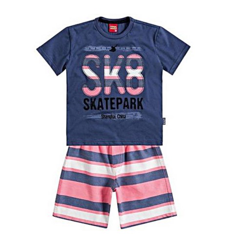 Camiseta e Bermuda Listrada