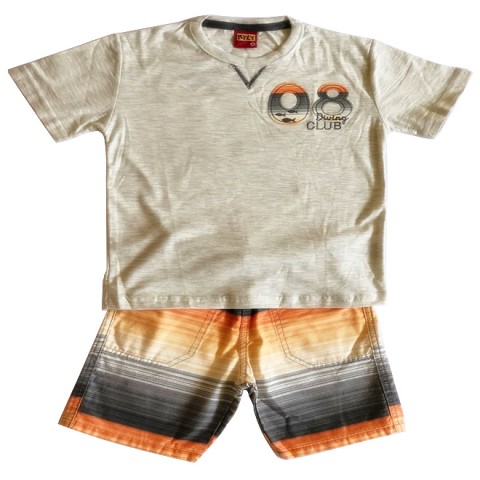 Conjunto Camiseta e Bermuda Listrada Kyly