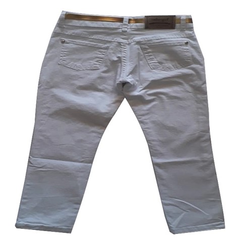 Calça Sarja + Cinto Metalizado