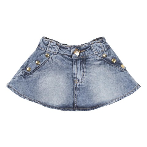 Saia Jeans Godê Tachas