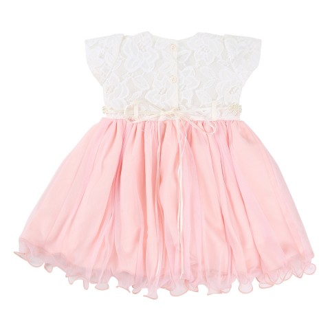Vestido Wk Girls Com Bordado Floral E Pérola + Chapéu Menina